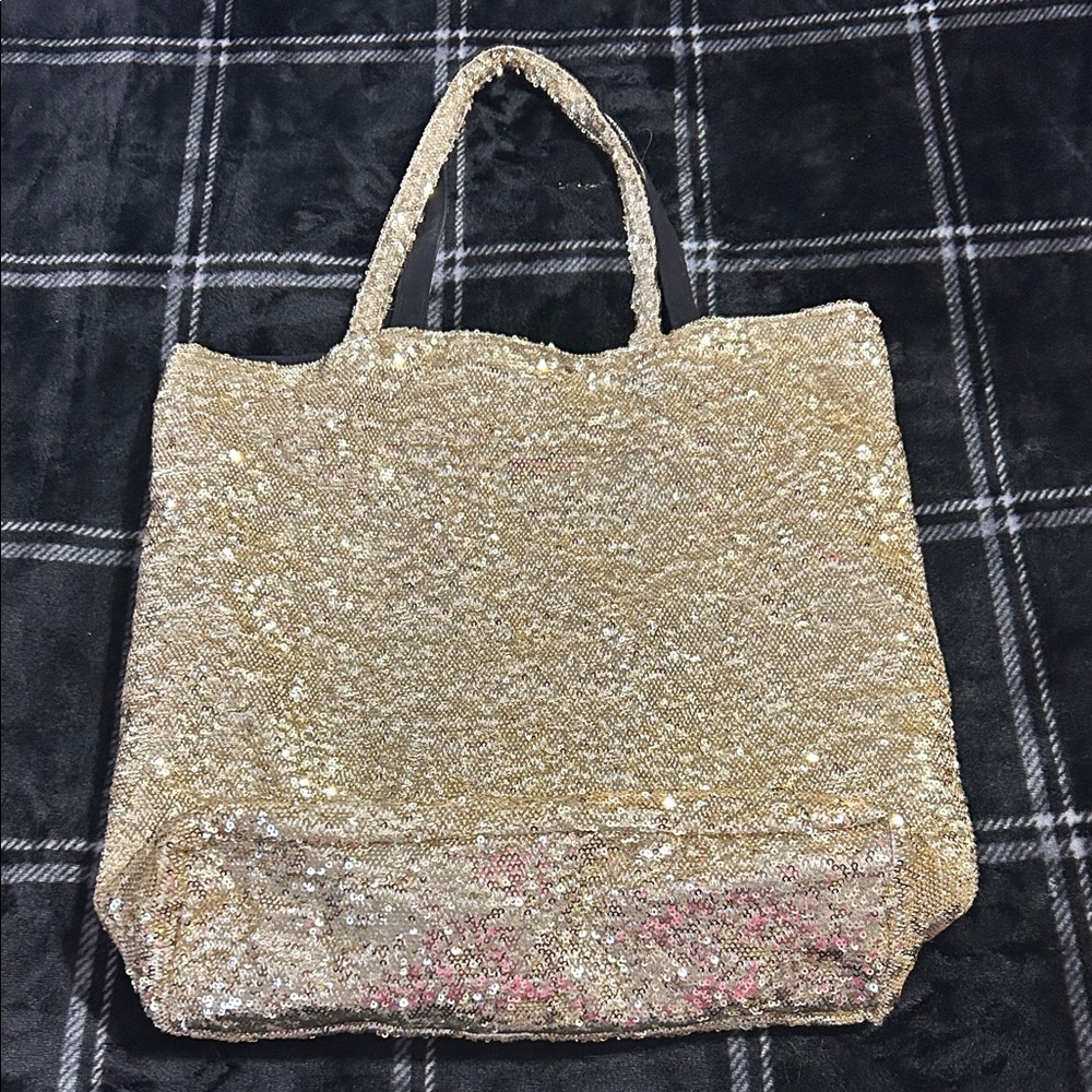 Gold Sequin Tote Bag
